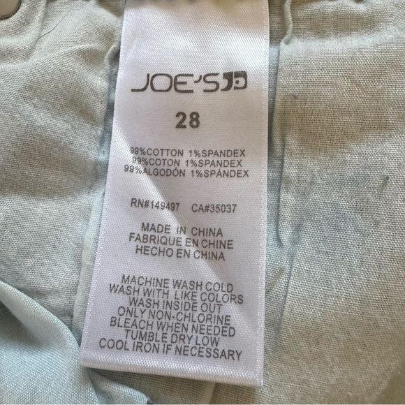 Joe’s Blue Denim Jean 4” Shorts Cut off Raw Hem Summer Size 28 NWT - Picture 9 of 9